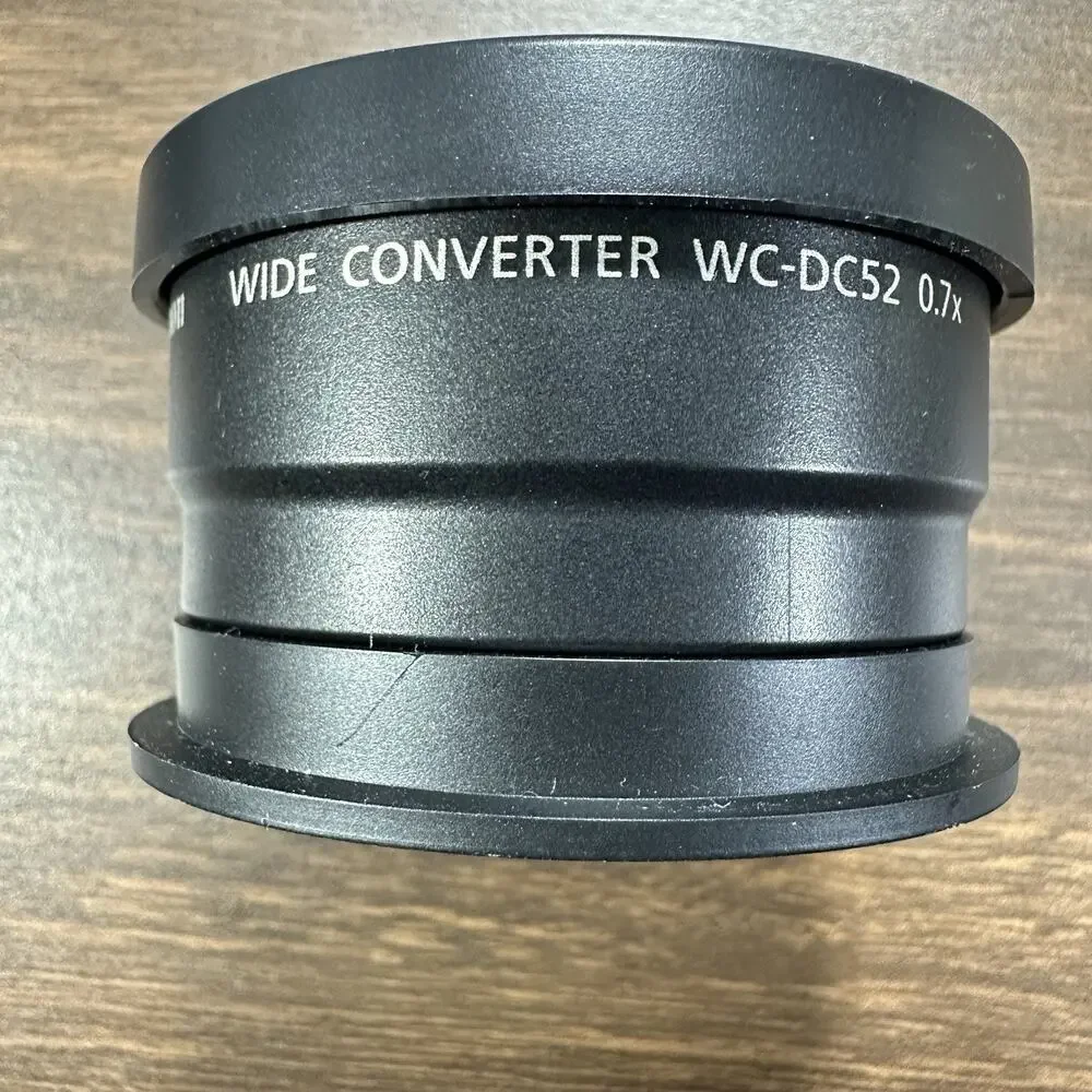 Canon WC-DC52 0.7x Wide Converter Lens w Box Cap Pouch Made Japan